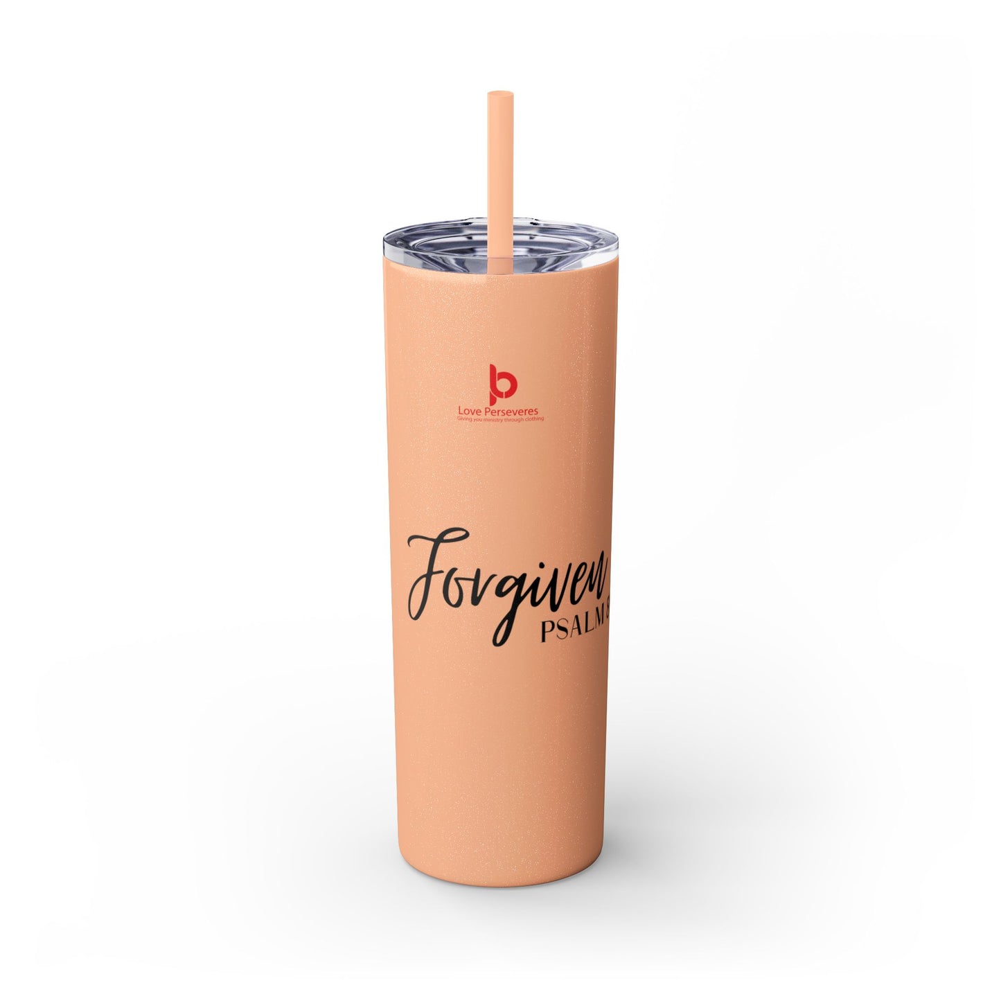 Forgiven Skinny Tumbler with Straw, 20oz