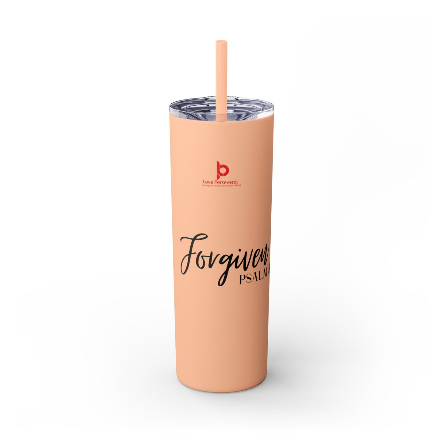 Forgiven Skinny Tumbler with Straw, 20oz
