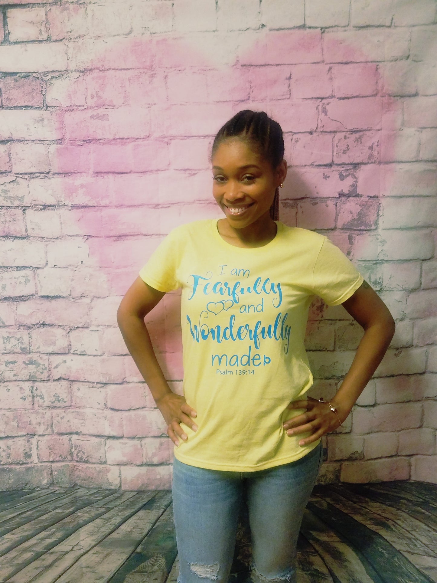 Custom Yellow and Blue Fearfully Made Tee