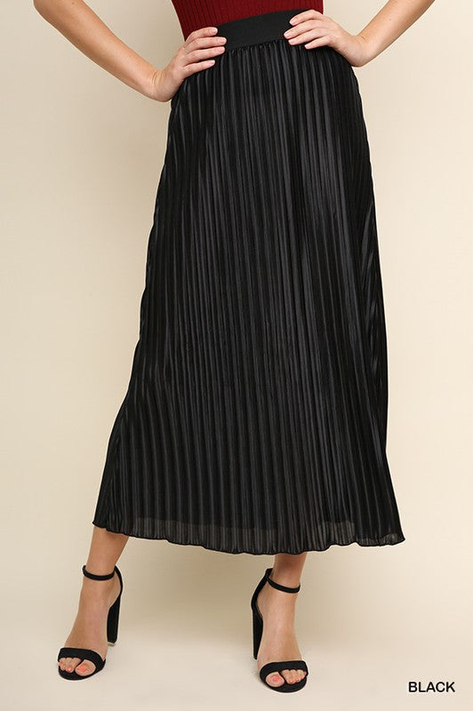 Accordion Pleated Maxi Skirt