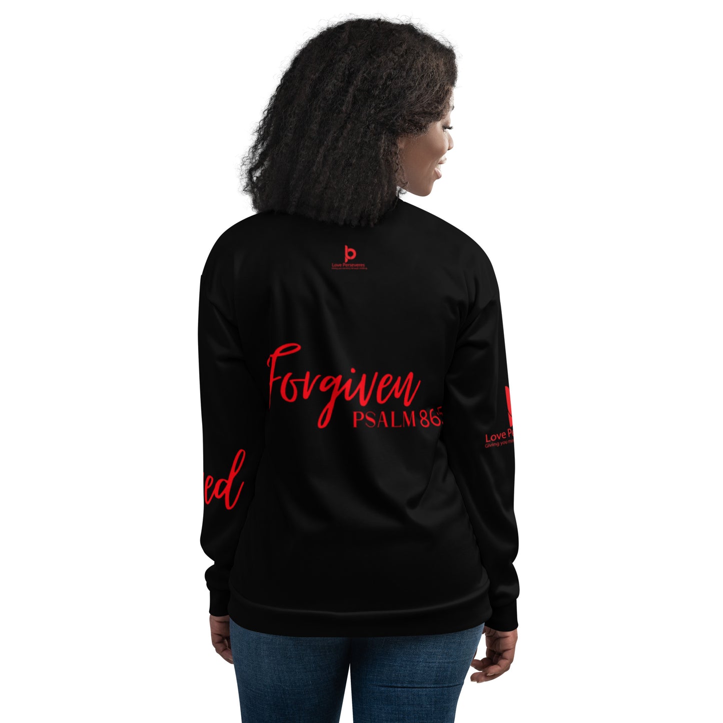 Forgiven Unisex Bomber Jacket Black