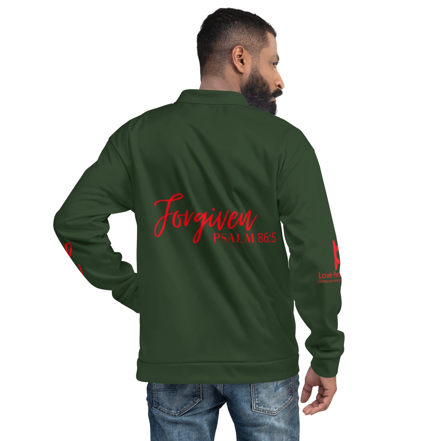 Forgiven Unisex Bomber Jacket Hunter Green