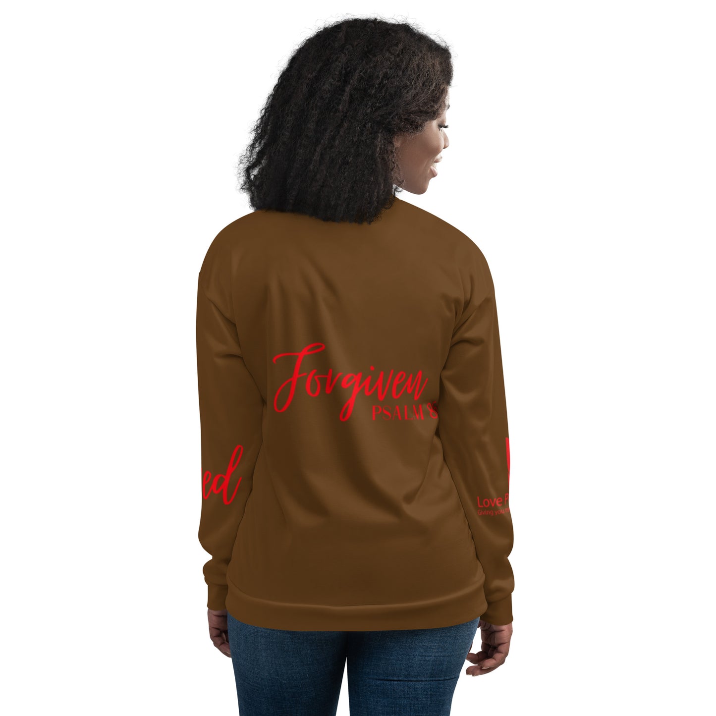 Forgiven Unisex Bomber Jacket Brown