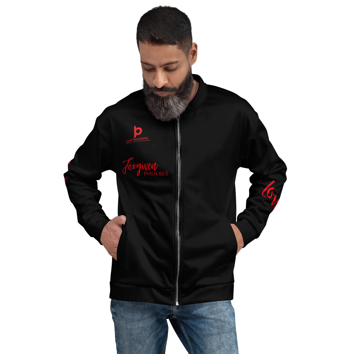 Forgiven Unisex Bomber Jacket Black