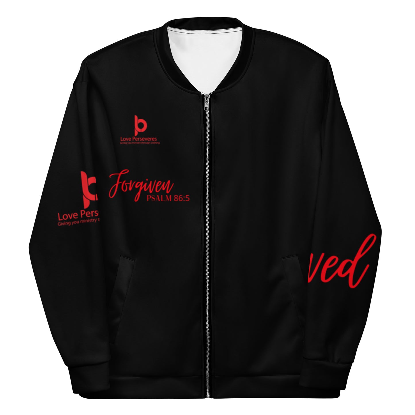 Forgiven Unisex Bomber Jacket Black