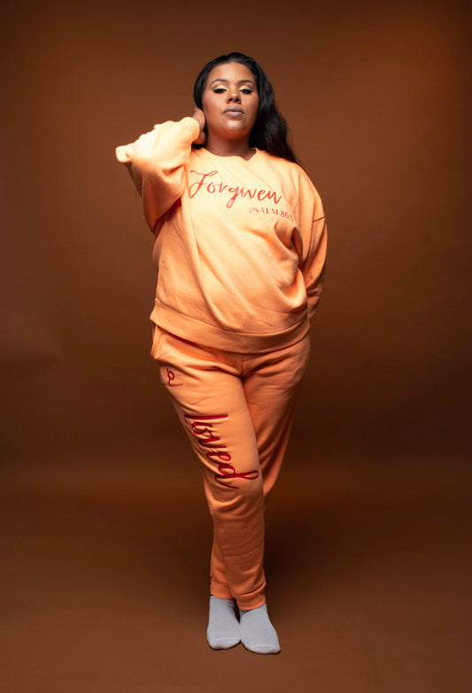 Forgiven Sweatshirt Set (Orange )