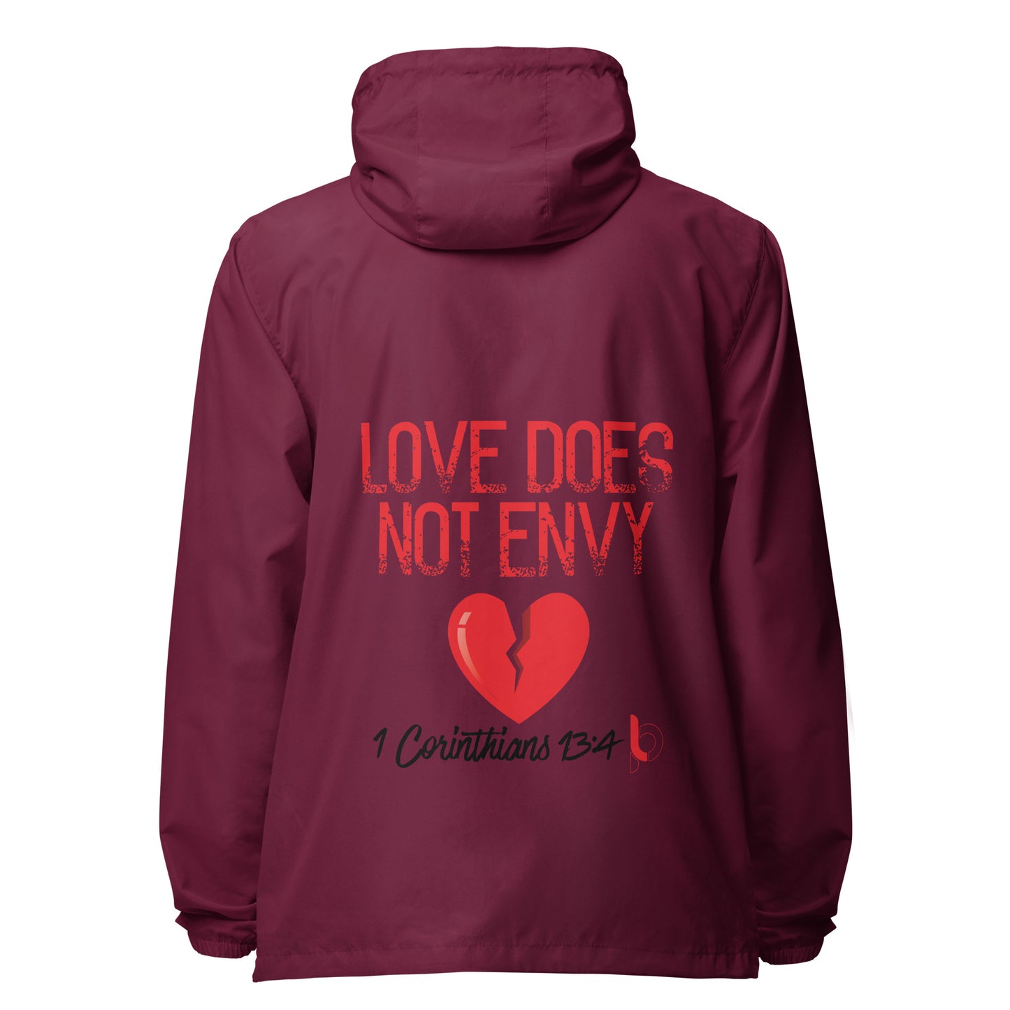 Love Does Not Envy Unisex lightweight zip up windbreaker