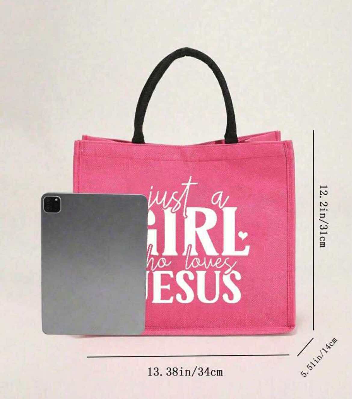 Just A Girl Who Love Jesus Tote Bag