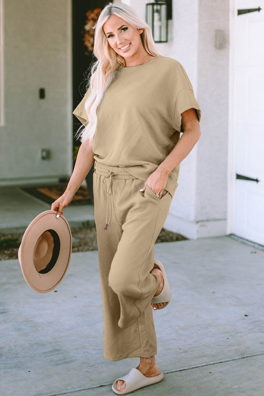 Graced Short Sleeve Top and Pants Set