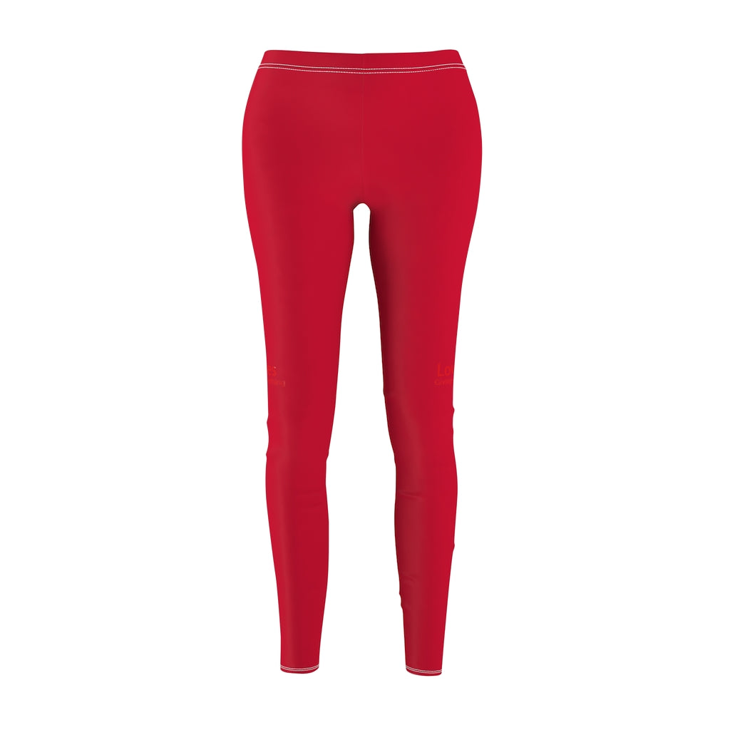 Women's Cut & Sew Casual Leggings Red