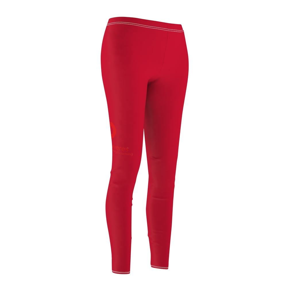 Women's Cut & Sew Casual Leggings Red