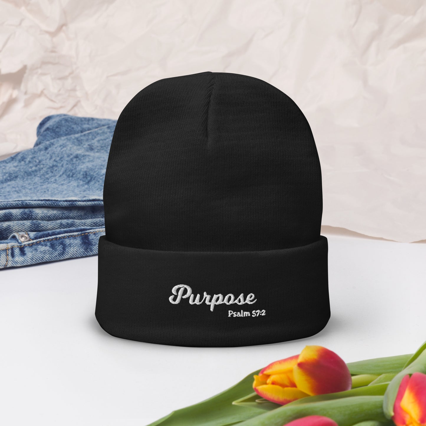 Purpose Embroidered Beanie