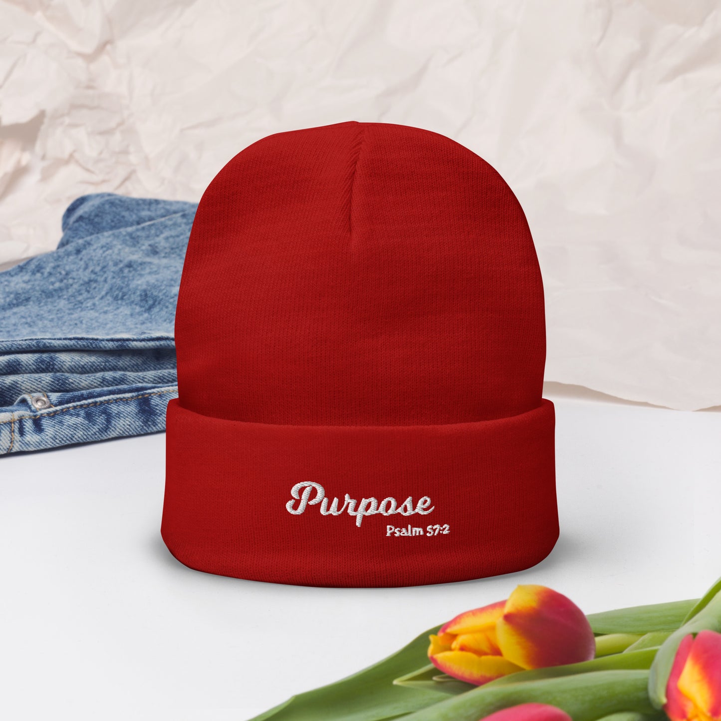 Purpose Embroidered Beanie