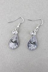 Faith Tear Drop Earrings